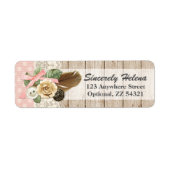 Shabby Chic Rustic Wood,  kant en doder Etiket (Voorkant)