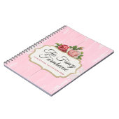 Shabby Chic Rustic Wood Pink Floral Rozen Notitieboek (Linkerzijde)