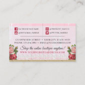 Shabby Chic Rustic Wood  Rozen Sociale media Visitekaartje (Achterkant)