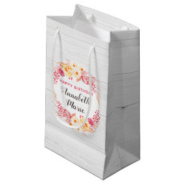 Shabby Chic Rustieke Bloemen Rozen Happy Birthday Klein Cadeauzakje