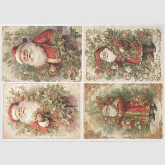 Shabby Chic Santa 4 Square Tissuepapier (Voorkant)