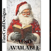 Shabby Chic Santa Lezen Op Hout AY8 Decoupage Tissuepapier