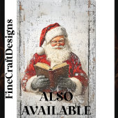 Shabby Chic Santa Lezen Op Hout AY9 Decoupage Tissuepapier