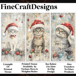 Shabby Chic Schattigee Xmas Cats Kittens AM5 Decou Tissuepapier