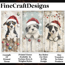 Shabby Chic Schattigee Xmas Puppy Puppies AM6 Deco Tissuepapier