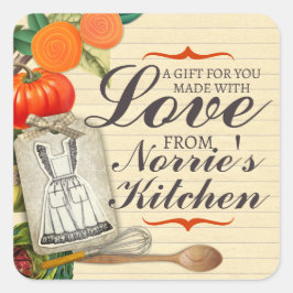 Shabby chic schort messenwhisk food cadeau label l