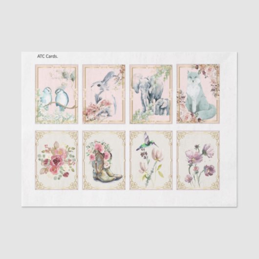 Shabby Chic Schrijfreeks Design 9 Tissuepapier (Voorkant)