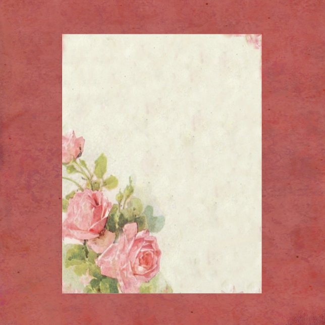 Shabby Chic Scrapbook Paper met Rozen (Creator heeft geüpload)