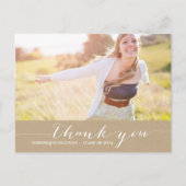 Shabby Chic Script Afstuderen Hartelijk dank Brief Briefkaart (Voorkant)