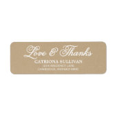 Shabby Chic Script Love & Bedankt Address Label (Voorkant)
