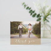 Shabby Chic Script Wedding Hartelijk dank Briefkaa Briefkaart (Staand voorkant)