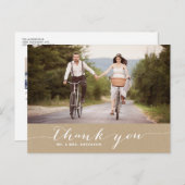 Shabby Chic Script Wedding Hartelijk dank Briefkaa Briefkaart (Voorkant / Achterkant)