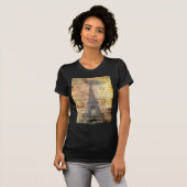 shabby Chic Scripts Paris Eiffel Tower T-shirt (Voorkant volledig)