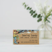 Shabby chic sewing boot scissors biz cards visitekaartje (Staand voorkant)