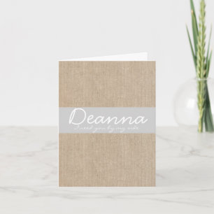 Shabby Chic  Silver Burlap Bruidsmeisje Kaart