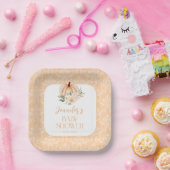 Shabby Chic Sinaasappel Kleine Pompoen Baby shower Papieren Bordje (Feest)