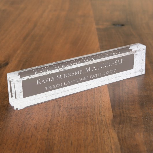 Shabby Chic SLP-bureaunaam bord Naambordje (Zijkant)