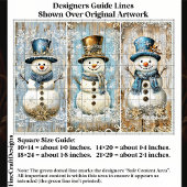 Shabby Chic Snowmen Blue Gold EL8L Decoupage Tissuepapier