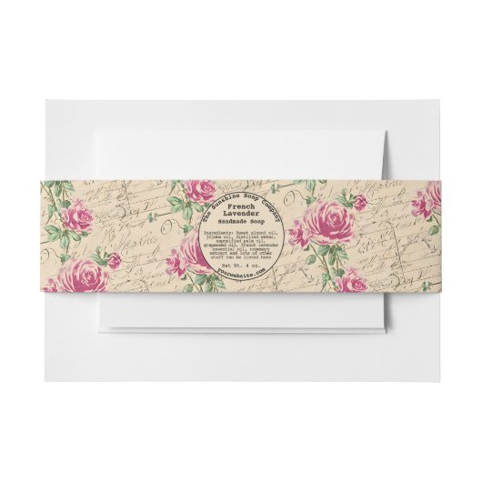 Shabby Chic  Soap Band Uitnodigingen Wikkel (Voorkant Voorbeeld)
