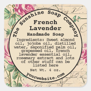 Shabby Chic Soap Cosmetics Label - 3