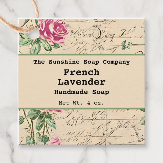 Shabby Chic  Soap Cosmetics Label label (Voorkant)