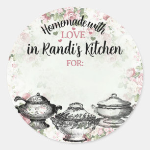 Shabby chic soep terrines voedselgift label labels