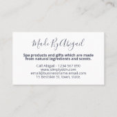 Shabby Chic Spa Bath Soak Soap Body Butter Visitekaartje (Achterkant)