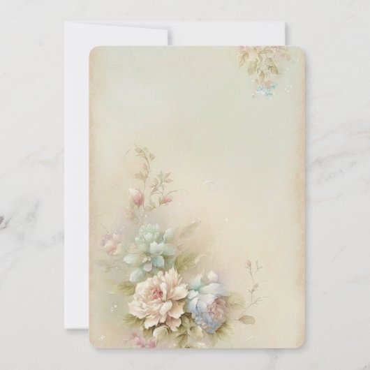 Shabby Chic Spring Rabbit Baby shower Invitation Kaart (Achterkant)