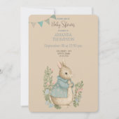 Shabby Chic Spring Rabbit Baby shower Kaart (Voorkant)