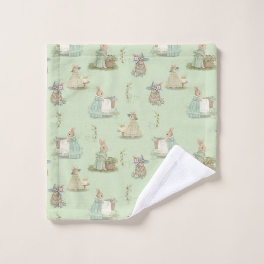 Shabby Chic Spring Rabbit Bad Handdoek (Wasdoekje)
