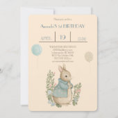 Shabby Chic Spring Rabbit Birthday Kaart (Voorkant)