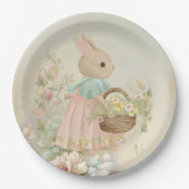 Shabby Chic Spring Rabbit Papieren Bordje (Voorkant)