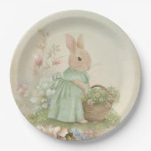 Shabby Chic Spring Rabbit Papieren Bordje (Voorkant)