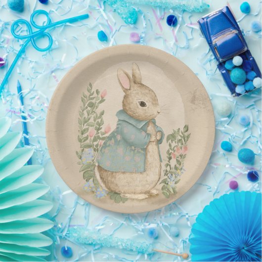 Shabby Chic Spring Rabbit Papieren Bordje (Feest)