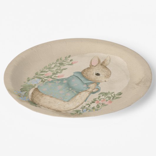 Shabby Chic Spring Rabbit Papieren Bordje (Gekanteld)