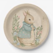 Shabby Chic Spring Rabbit Papieren Bordje (Voorkant)