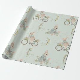 Shabby Chic Spring Rabbit Wrapping Paper Cadeaupapier