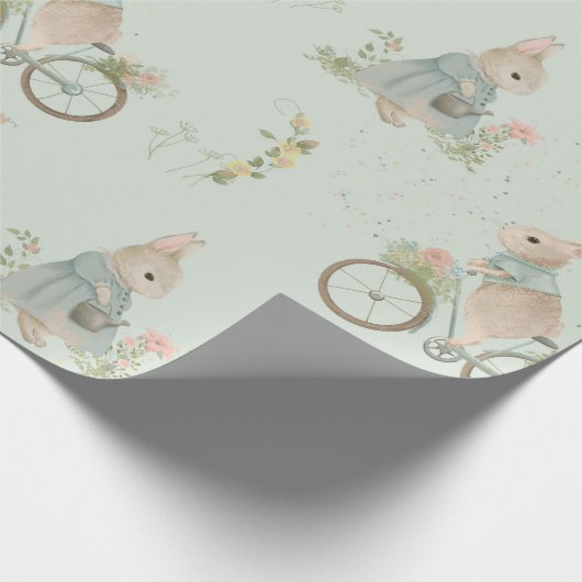 Shabby Chic Spring Rabbit Wrapping Paper Cadeaupapier (Hoek)