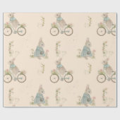 Shabby Chic Spring Rabbit Wrapping Paper Cadeaupapier (Vlak)