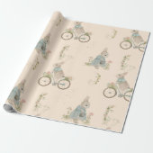 Shabby Chic Spring Rabbit Wrapping Paper Cadeaupapier (Uitgerold)