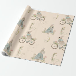 Shabby Chic Spring Rabbit Wrapping Paper Cadeaupapier