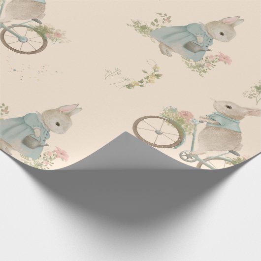 Shabby Chic Spring Rabbit Wrapping Paper Cadeaupapier (Hoek)