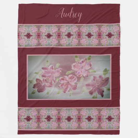 Shabby Chic  stijl Fleece Deken (Voorkant)