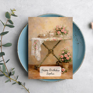 Shabby Chic Strijkplank Rozen Kaart