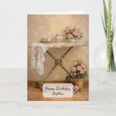 Shabby Chic Strijkplank Rozen Kaart (Voorkant)