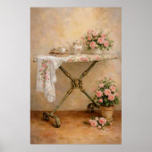 Shabby Chic Strijkplank Rozen Poster (Voorkant)