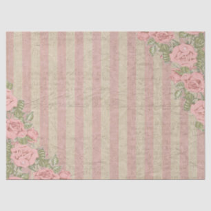 Shabby Chic Striped Floral Wedding Tissuepapier