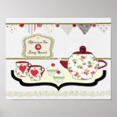 Shabby Chic Style Kitchen Wall Decor Cup Tea Poster (Voorkant)