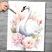 Shabby Chic Swan 2 Decoupage papier