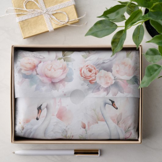 Shabby Chic Swan Collage 1 Decoupage papier (Geschenk)